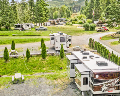rv site at Elwha RV Park and Campground near Olympic National Park